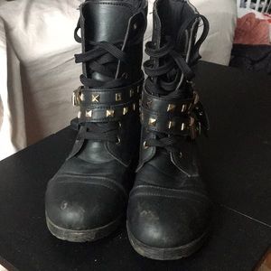 Studded combat boots